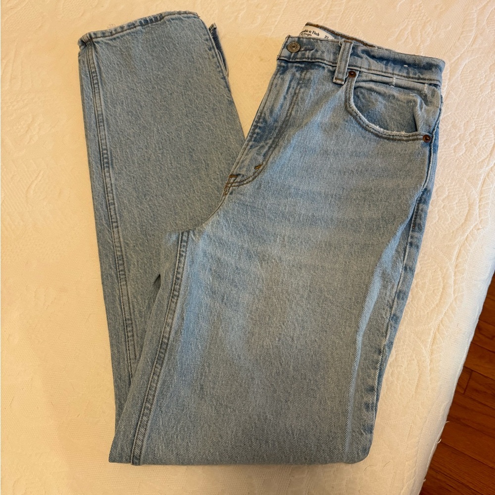 Abercrombie high rise straight jeans